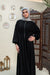 Elastic zip up abaya dress