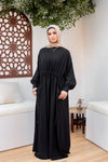 gathered waist oversized abaya