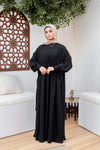 gathered waist oversized abaya