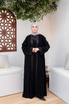 Crepe * Satin Open Abaya with lace