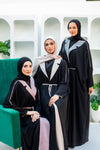 Classic Contrast Collar Open Abaya