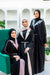 Classic Contrast Collar Open Abaya