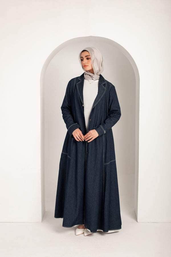 Denim flowy Open Abaya