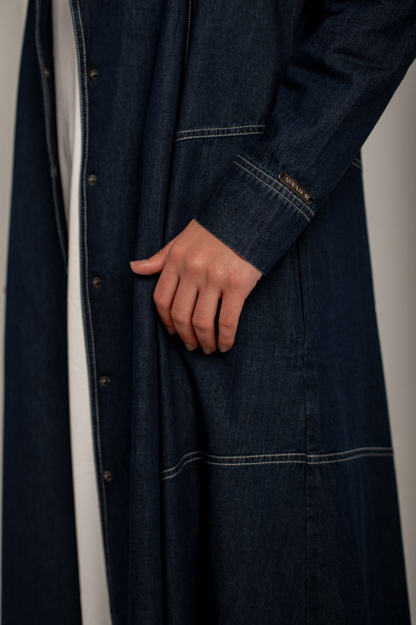 Denim flowy Open Abaya