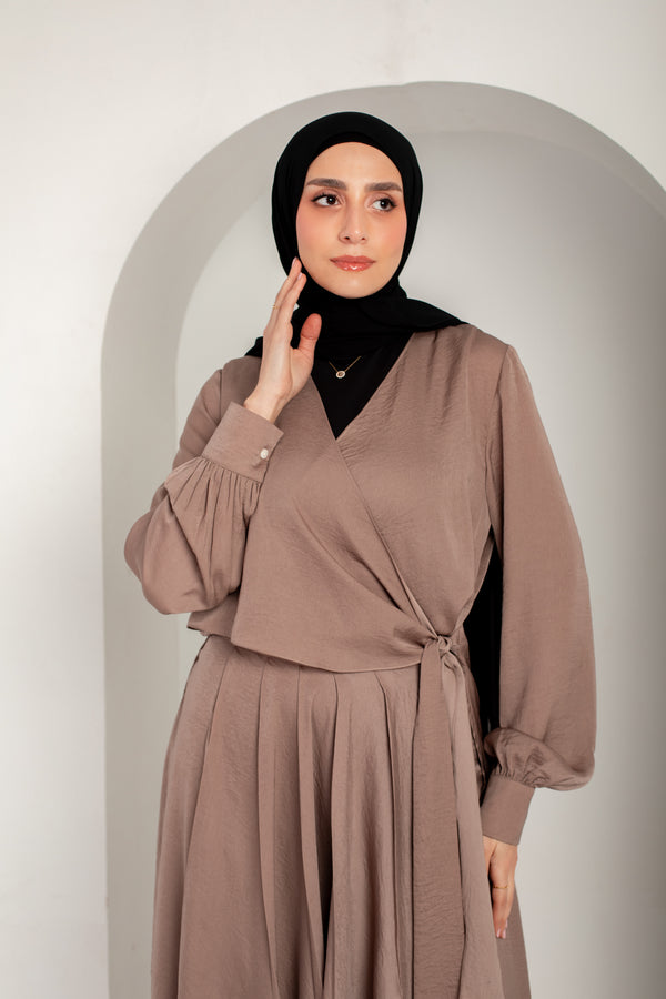 Satin Wraped Top Set with skirt