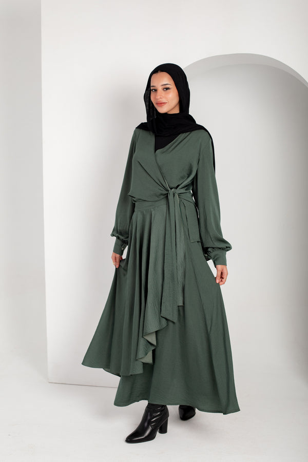 Satin Wraped Top Set with skirt