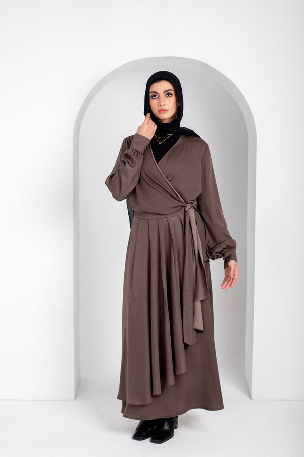 Satin Wraped Top Set with skirt