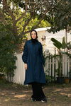 Crinkle long raincoat