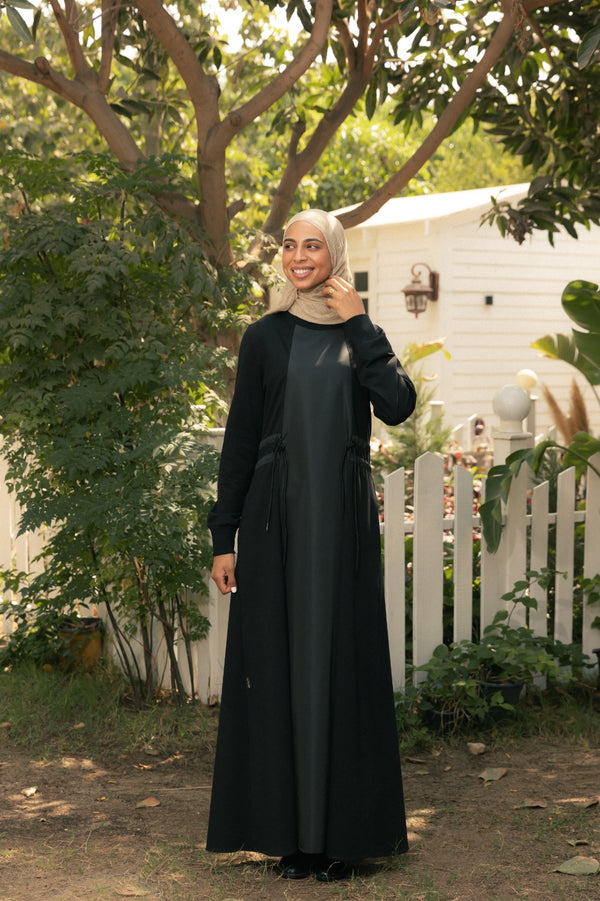 comfy Abaya With Mixed fabrics