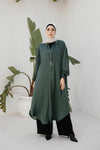 Crunched silk shirt dress