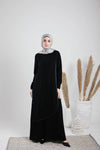 Crepe abaya with satin lining detail on the front