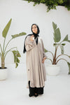 Crunched silk shirt dress