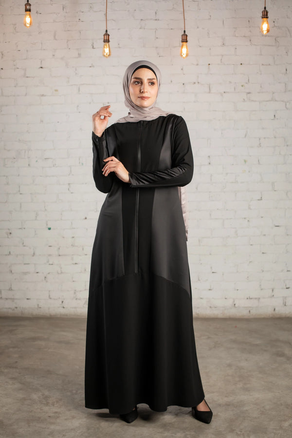 Abaya black color with multicuts