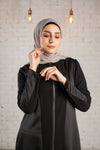 Abaya black color with multicuts