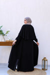 Abaya crepe Abaya Noir With side banda