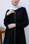Abaya with Zipper and plissee in the back