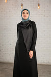 Abaya with satin Half collar