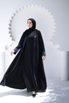 Flowy Open Abaya With Daintycontrast Detailing