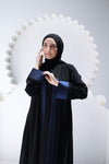 Flowy Open Abaya With Daintycontrast Detailing