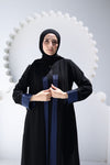 Flowy Open Abaya With Daintycontrast Detailing
