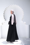 Tiered pleated closed Abaya