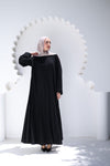 Tiered pleated closed Abaya