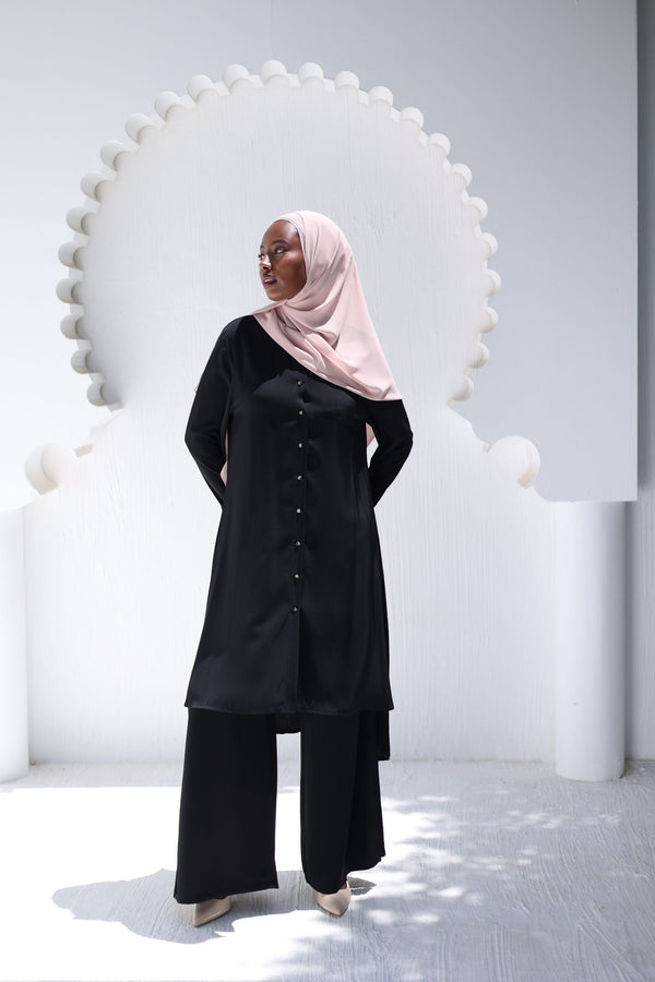 Classic formal set long top with texture fabric