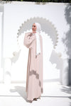 Flowy Open Abaya With Daintygold Detailing and basic dress