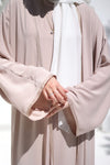 Flowy Open Abaya With Daintygold Detailing and basic dress