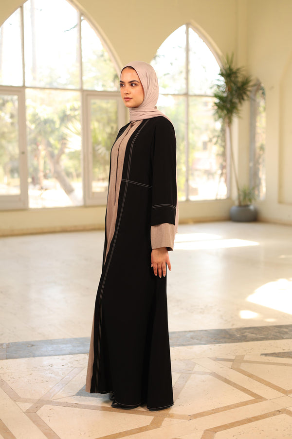 dual fabric abaya shirtcafe