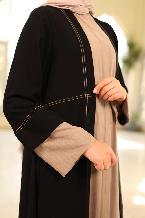dual fabric abaya shirtcafe
