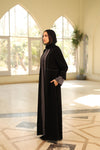 Dual fabric abaya shirtgrey