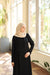 Mixed-Texture Open Abaya