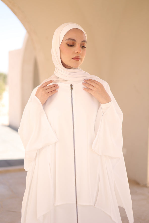 Voyager Cape white Abaya