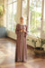 Shine Trim Abaya Set cafe