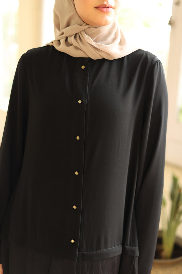 Dual-Textured Long Vest