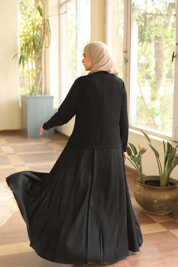 Dual-Textured Long Vest