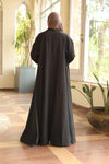 Soft crushed fabric abaya black
