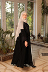 iconic abaya with tweed cut