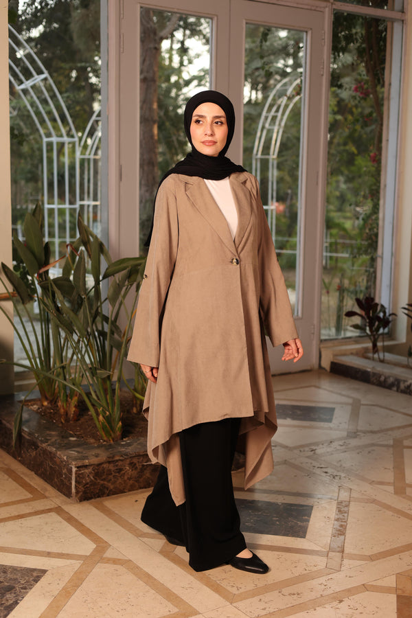 Asymmetric Twill Urban Cardigan cafe