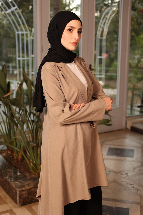 Asymmetric Twill Urban Cardigan cafe