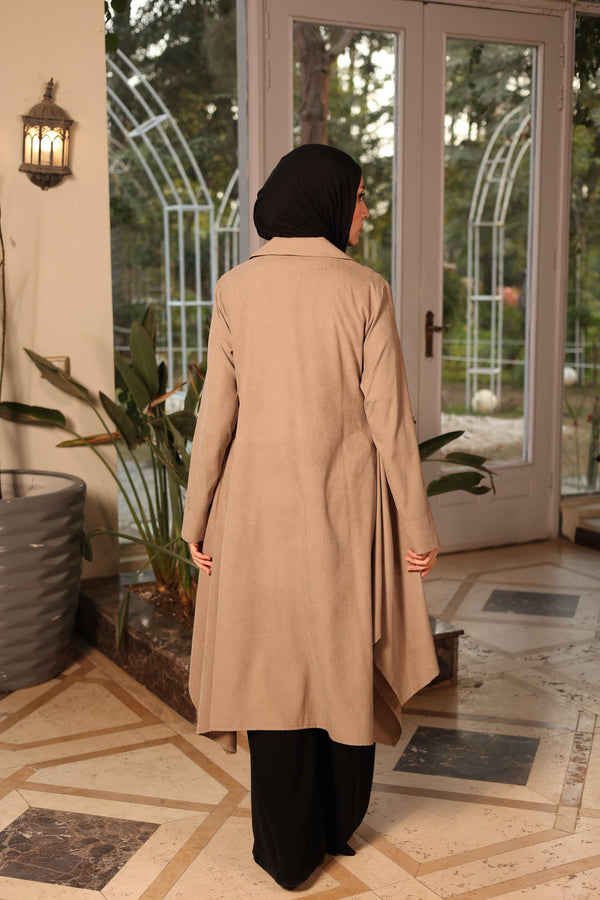 Asymmetric Twill Urban Cardigan cafe