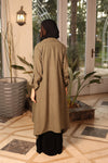 Asymmetric Twill Urban Cardigan olive