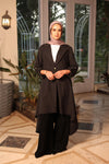 Asymmetric Twill Urban Cardigan black