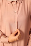 High-Slit long Shirt pink
