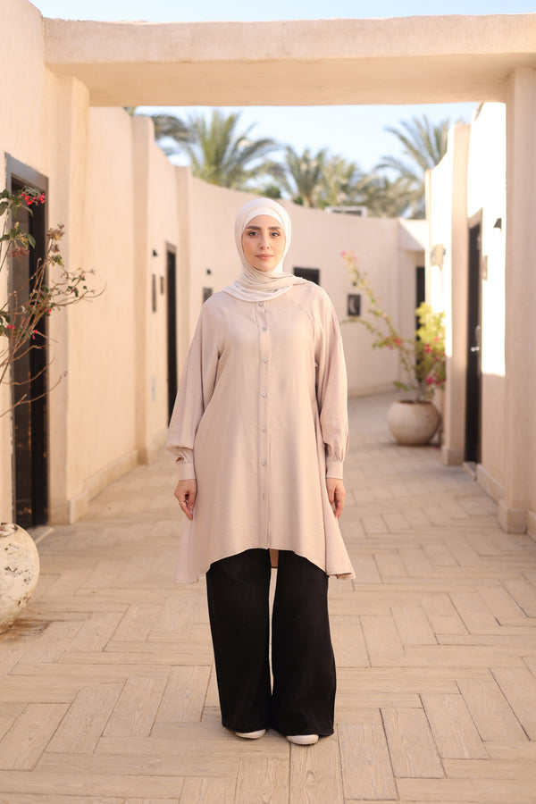 Beige pleatedshirt