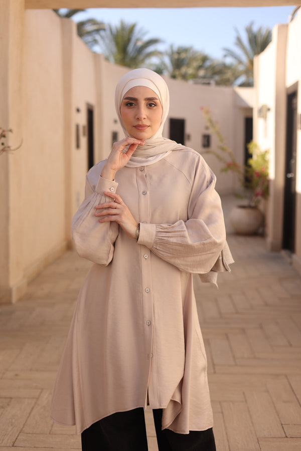 Beige pleatedshirt