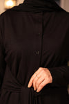 Modern Tie-Waist Shirt black