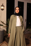 High-Slit long Shirt olive