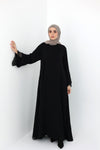 flowy abaya with lace detail